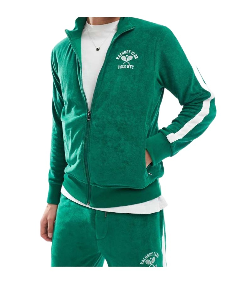 Polo Ralph Lauren Cotton Baseball Jacket In Green
