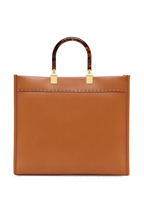 Fendi Brown Leather Sunshine Medium Shopper Tote (authentic Pre-loved) In Brown