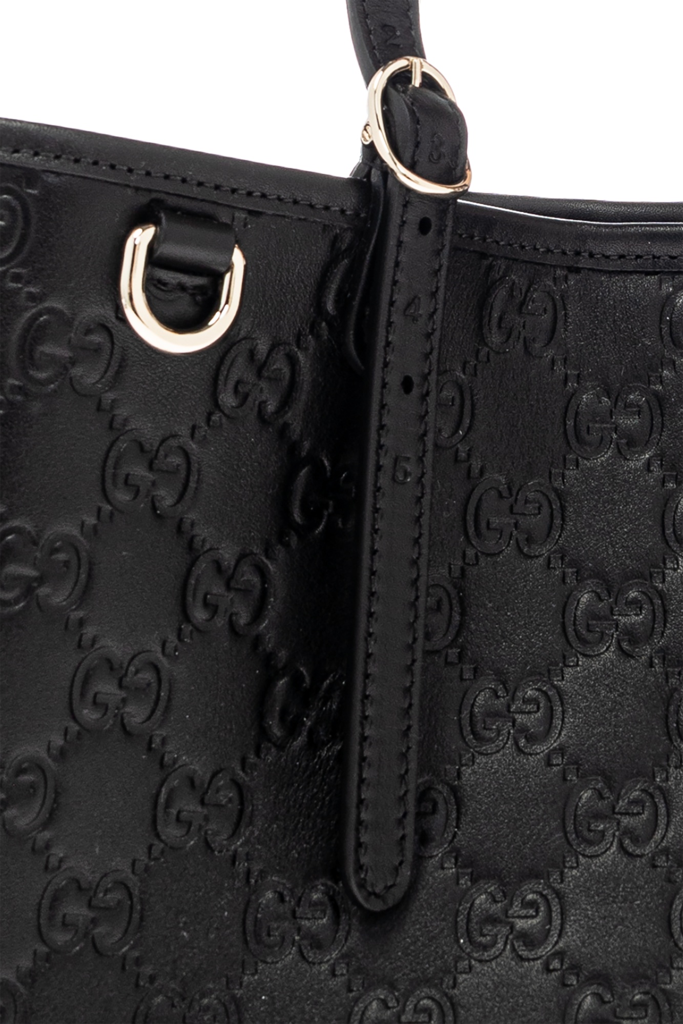 Gucci Women Gg Emblem Leather Shoulder Bag In Black