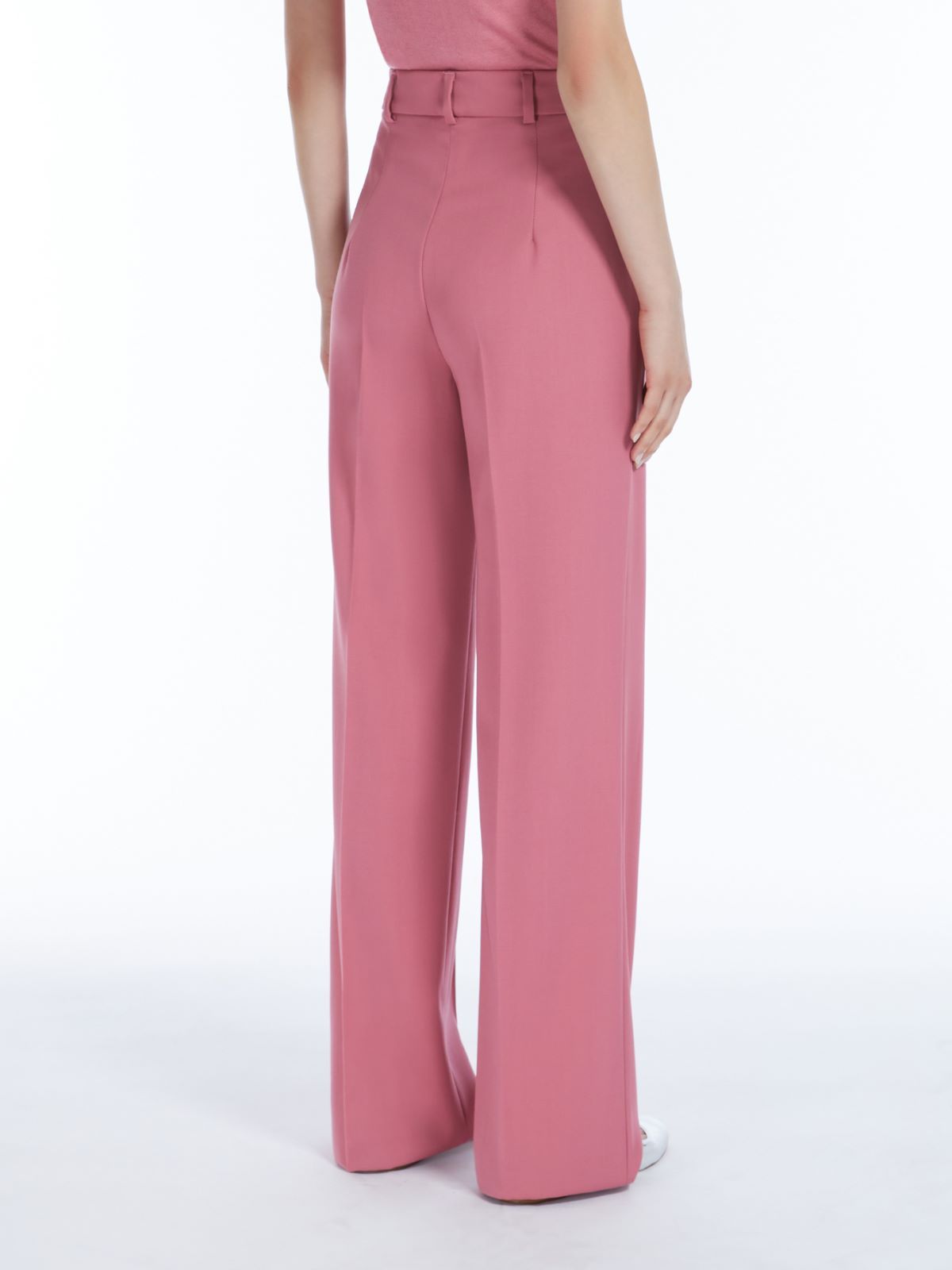 Shop Max Mara Studio Pleat Detailed Straight Leg Pants In Pink