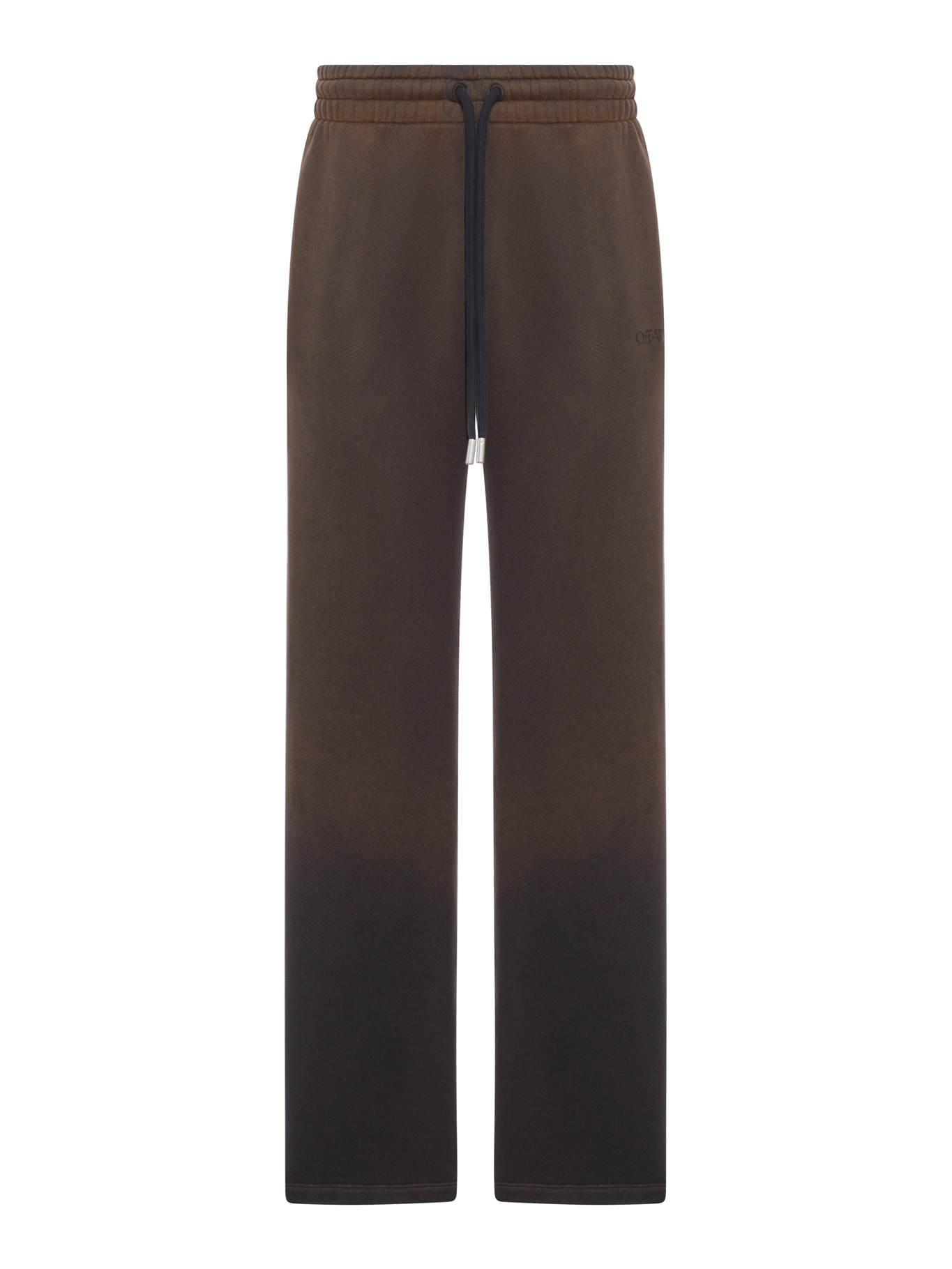 Off-white Cotton Sweatpants With A Degraded Effect In Brown