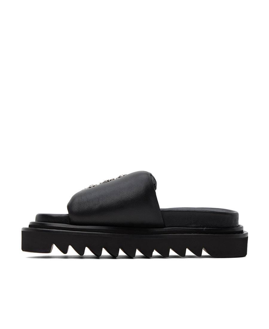 Toga Stud-embellished Lace-up Slides In Black
