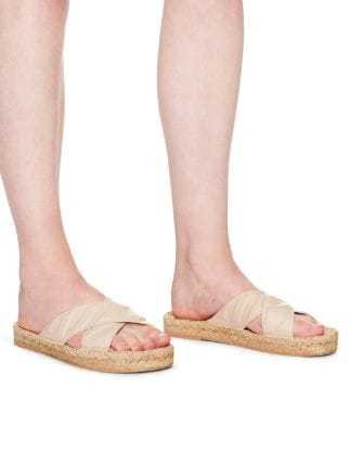 Off-white Diag Lea Criss-cross Espadrilles In Nude