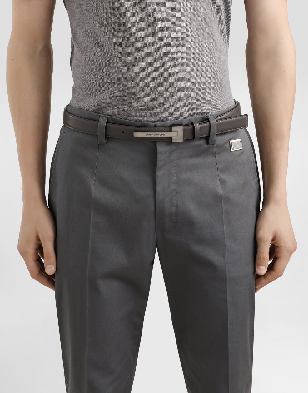 DOLCE & GABBANA DOLCE  GABBANA LOGO ENGRAVED BELT