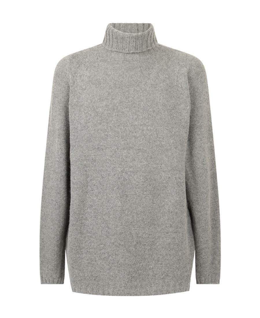 Lardini Roll-neck Wool-blend Jumper In Gray