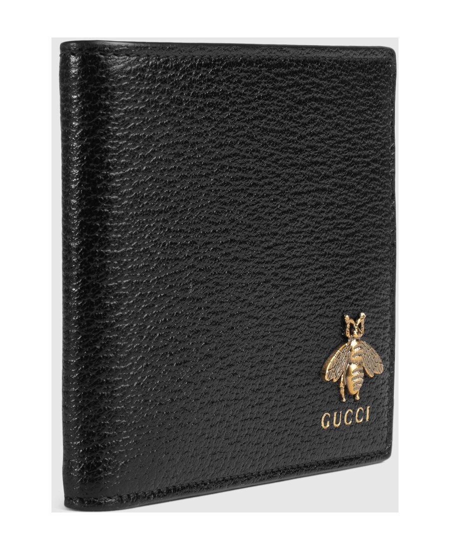 Gucci Animalier Leather Coin Wallet In Black