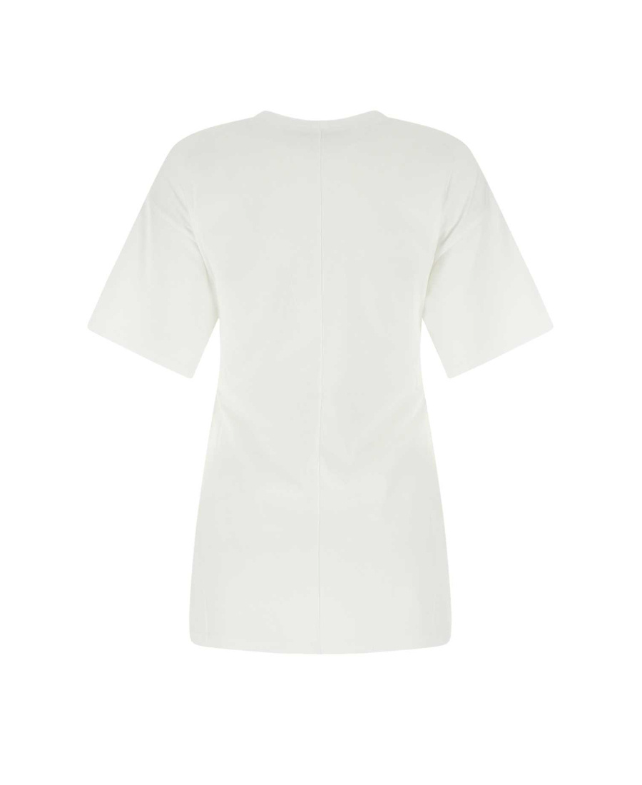Stella Mccartney Twist Logo Printed Crewneck T-shirt In White