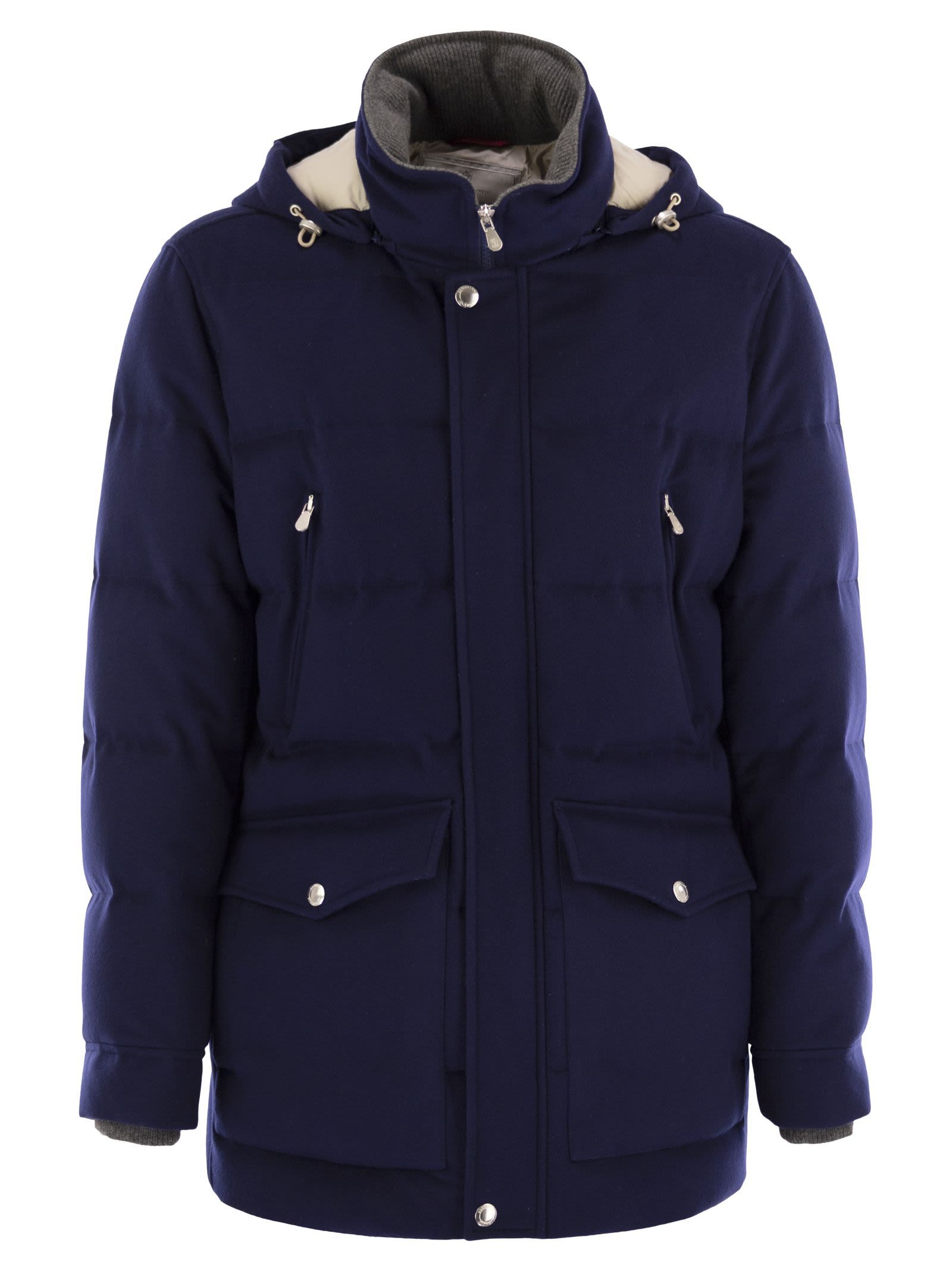 Brunello Cucinelli Padded Jacket In Blue