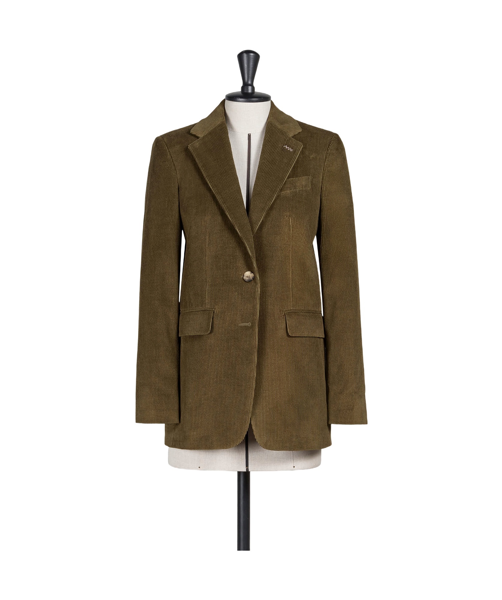 Max Mara Corduroy Single-breasted Cashmere Blazer In Green