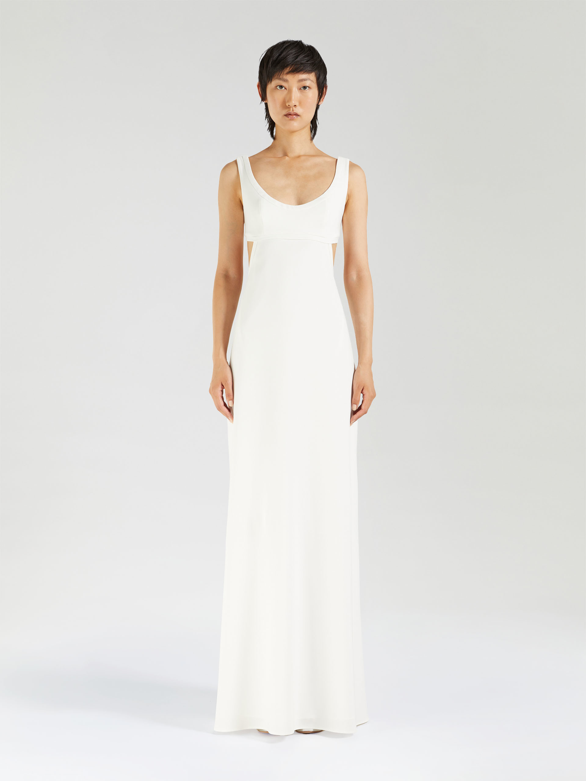 Max Mara Long Cady Dress In Gray