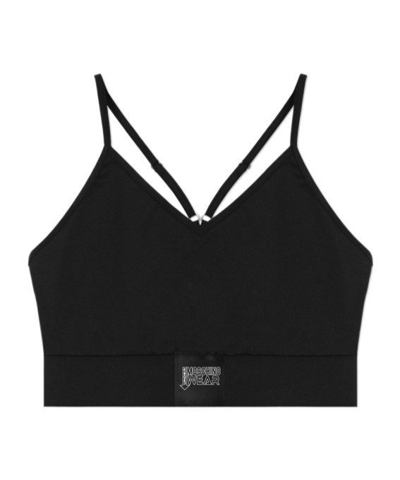 Moschino Logo Top In Black
