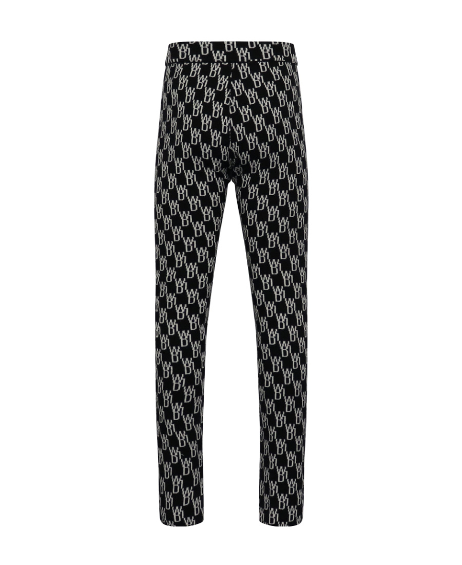 We11 Done Monogram Knitted Trousers In Black