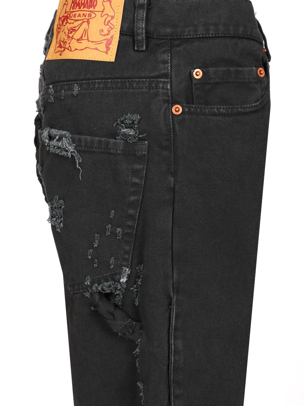 Magliano Braided Back Distressed Denim In Black