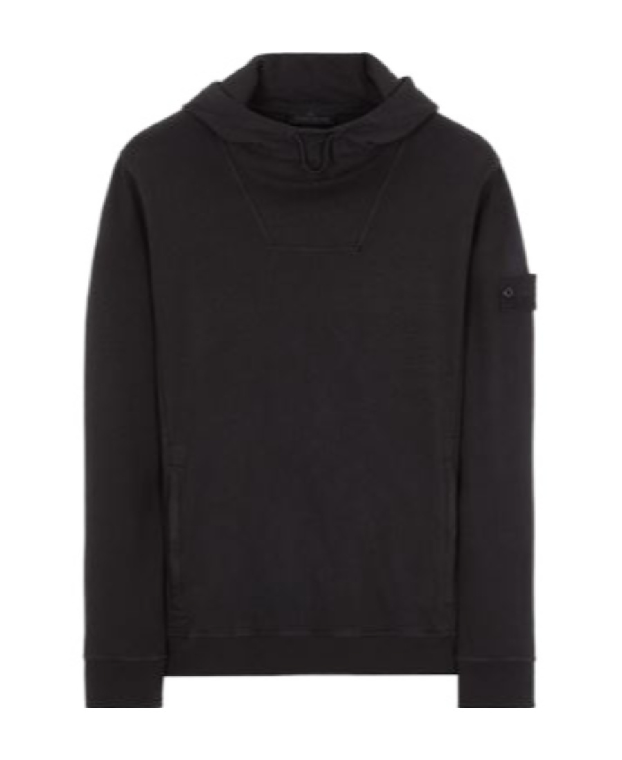 Stone Island Long-sleeved Compass Patch Hoodie In Black