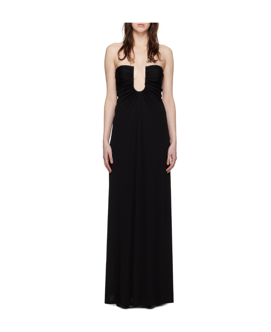 Christopher Esber Arced Palm Strapless Dress In Black
