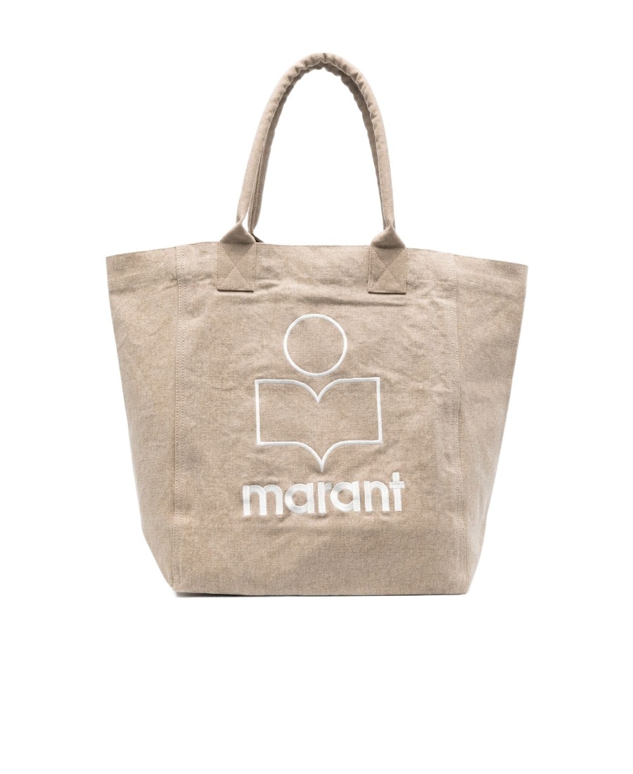 Isabel Marant Small Yenky Canvas Logo Tote Bag In Nude