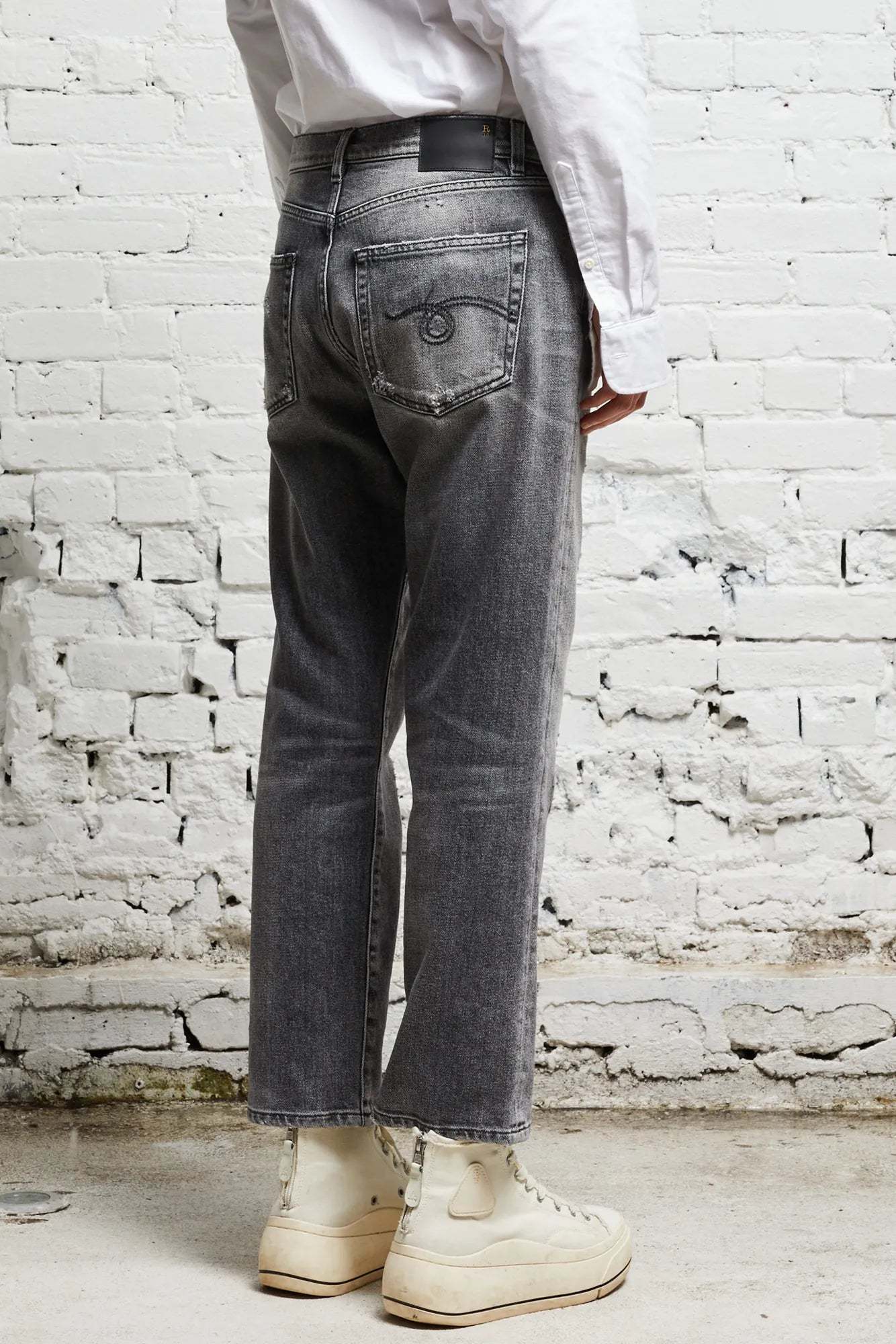R13 Belt Ring Denim Trousers In Black