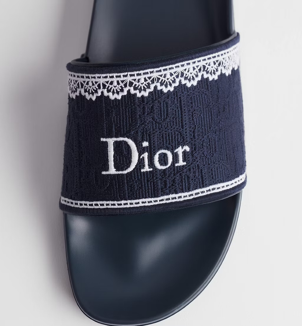 Dior Dentelle Slide In Blue
