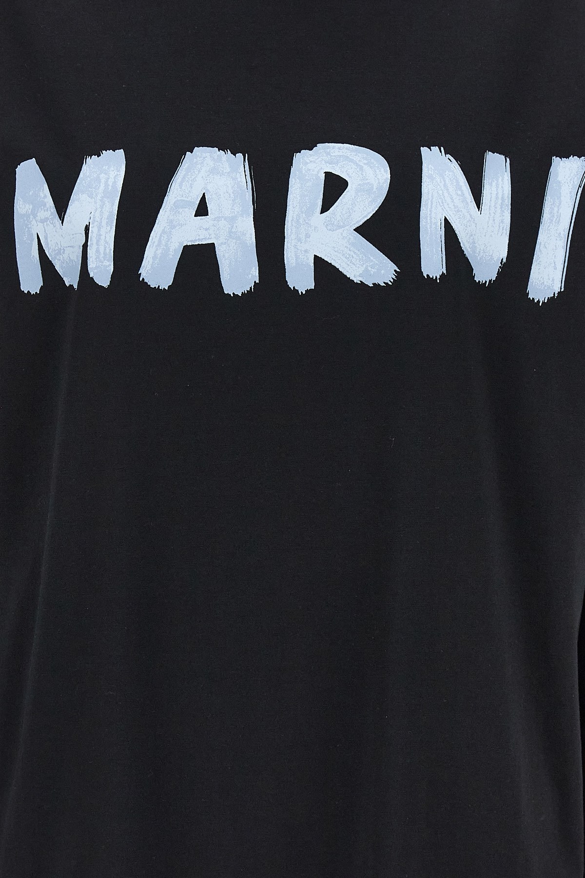 Marni Crew Neck Long Sleeves T-shirt In Black