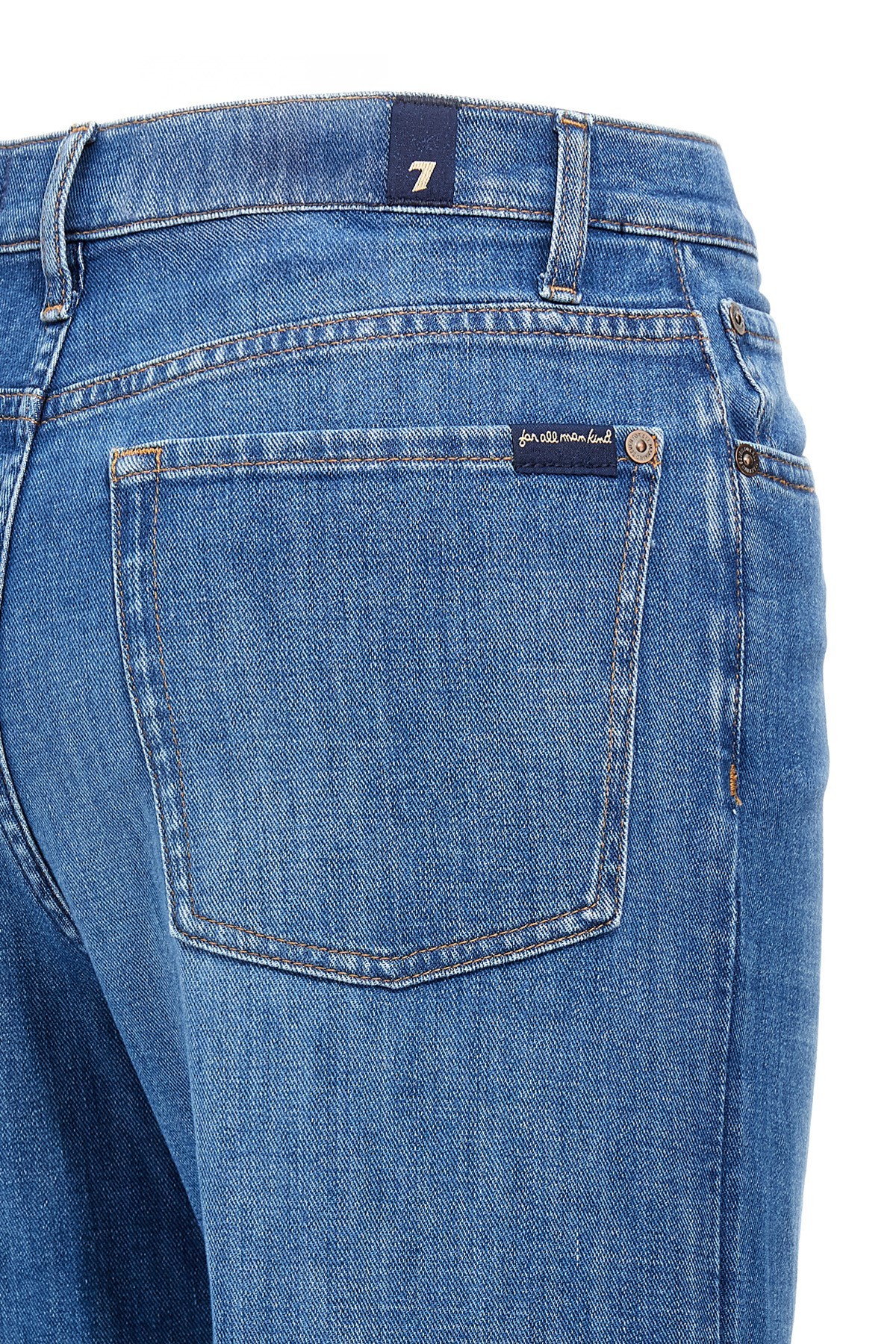 7 For All Mankind High-rise Flared Jeans Pants In Blue