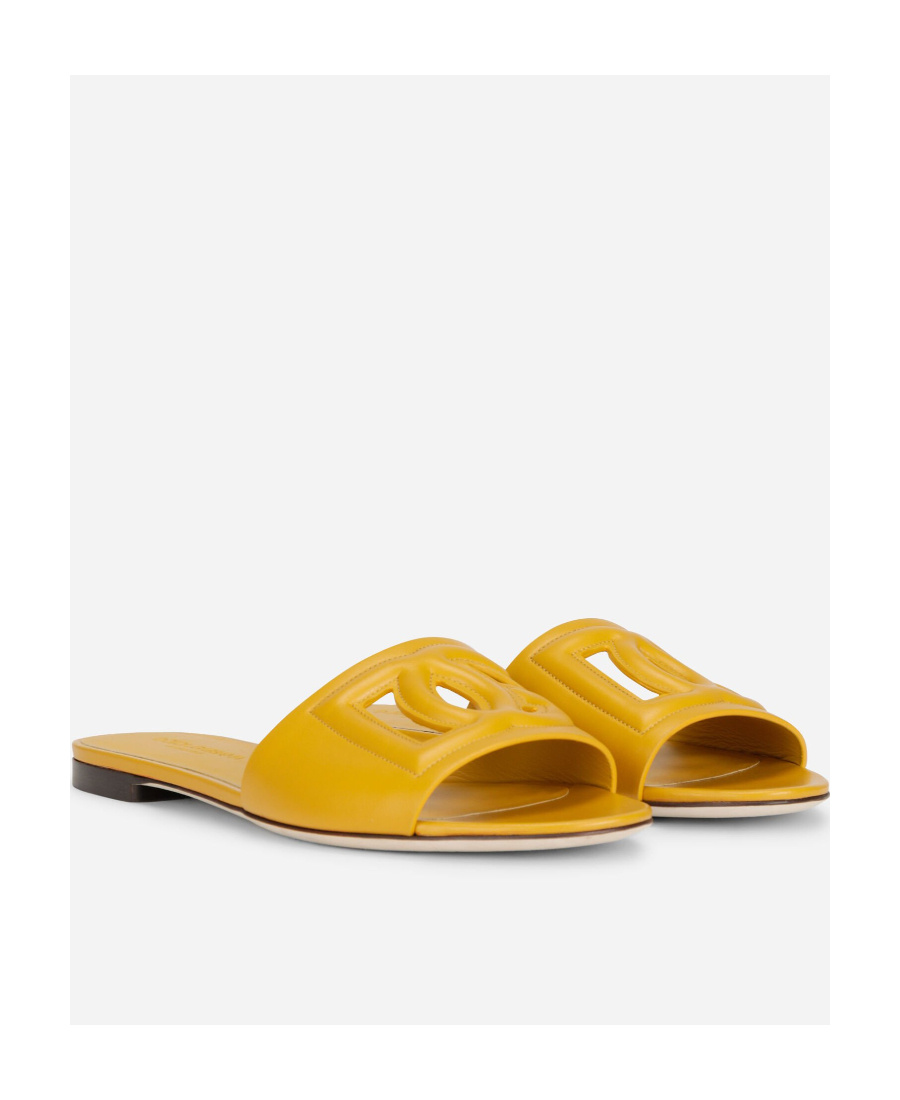 Dolce & Gabbana Women Rubber Beachwear Slides In Yellow