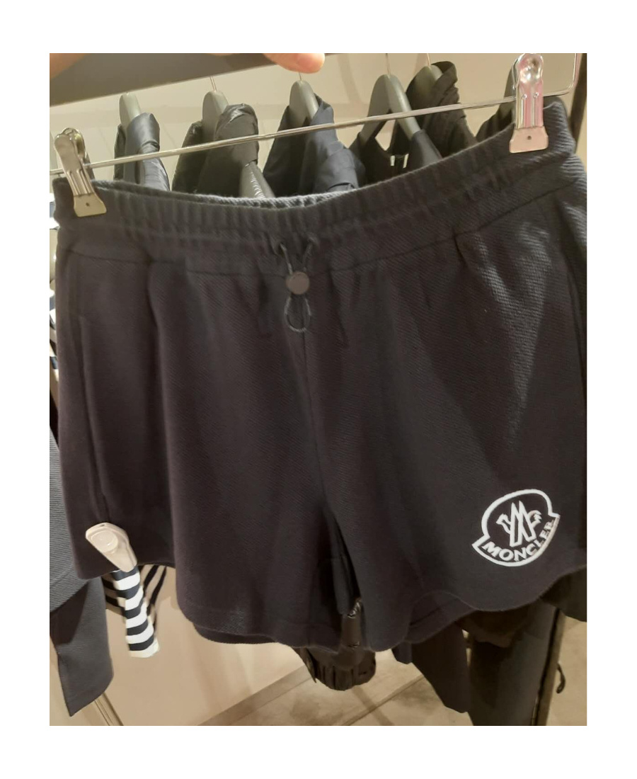 Moncler Drawstring Cotton Shorts In Blue