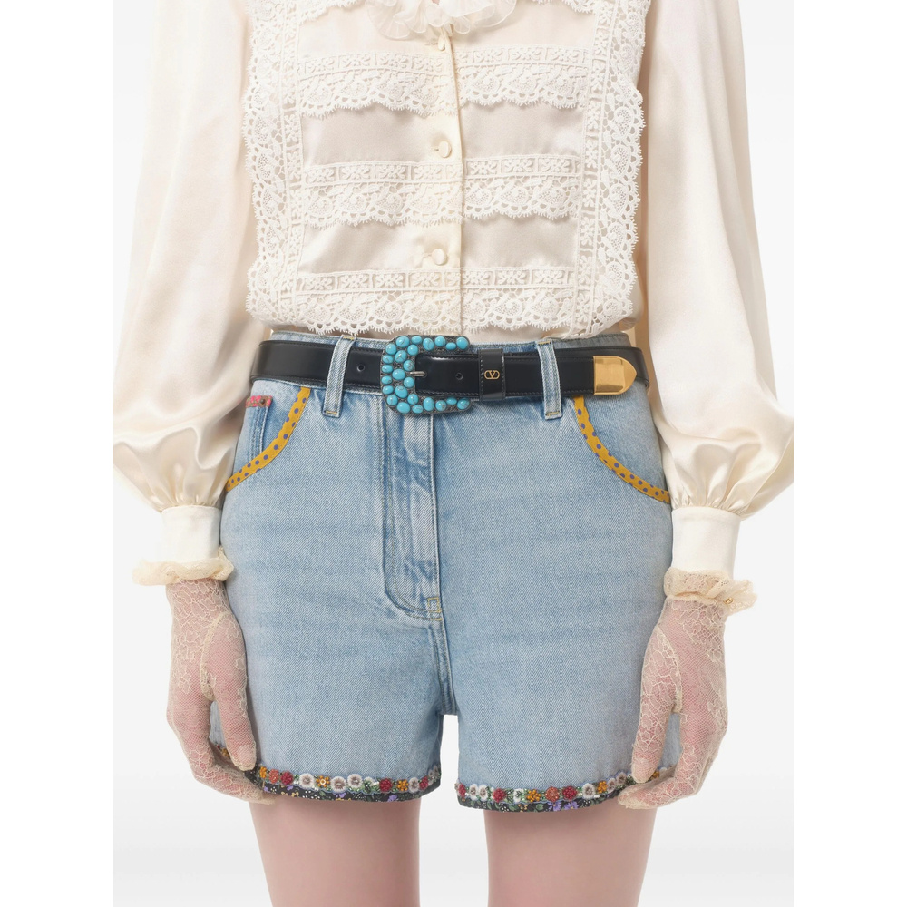 Valentino Logo Belt In Black