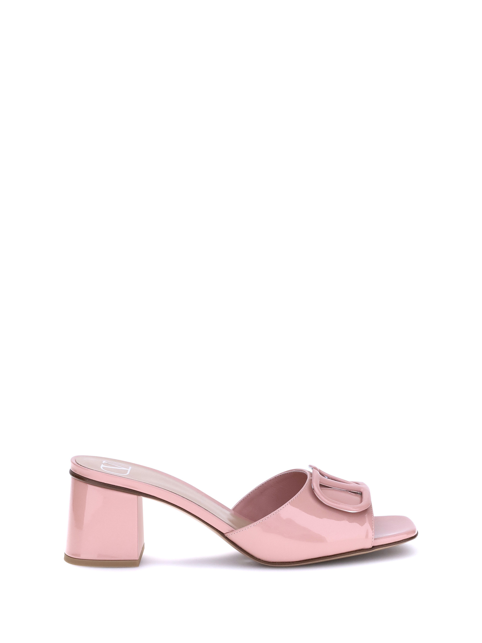 Valentino Vlogo Slide Sandals In Pink
