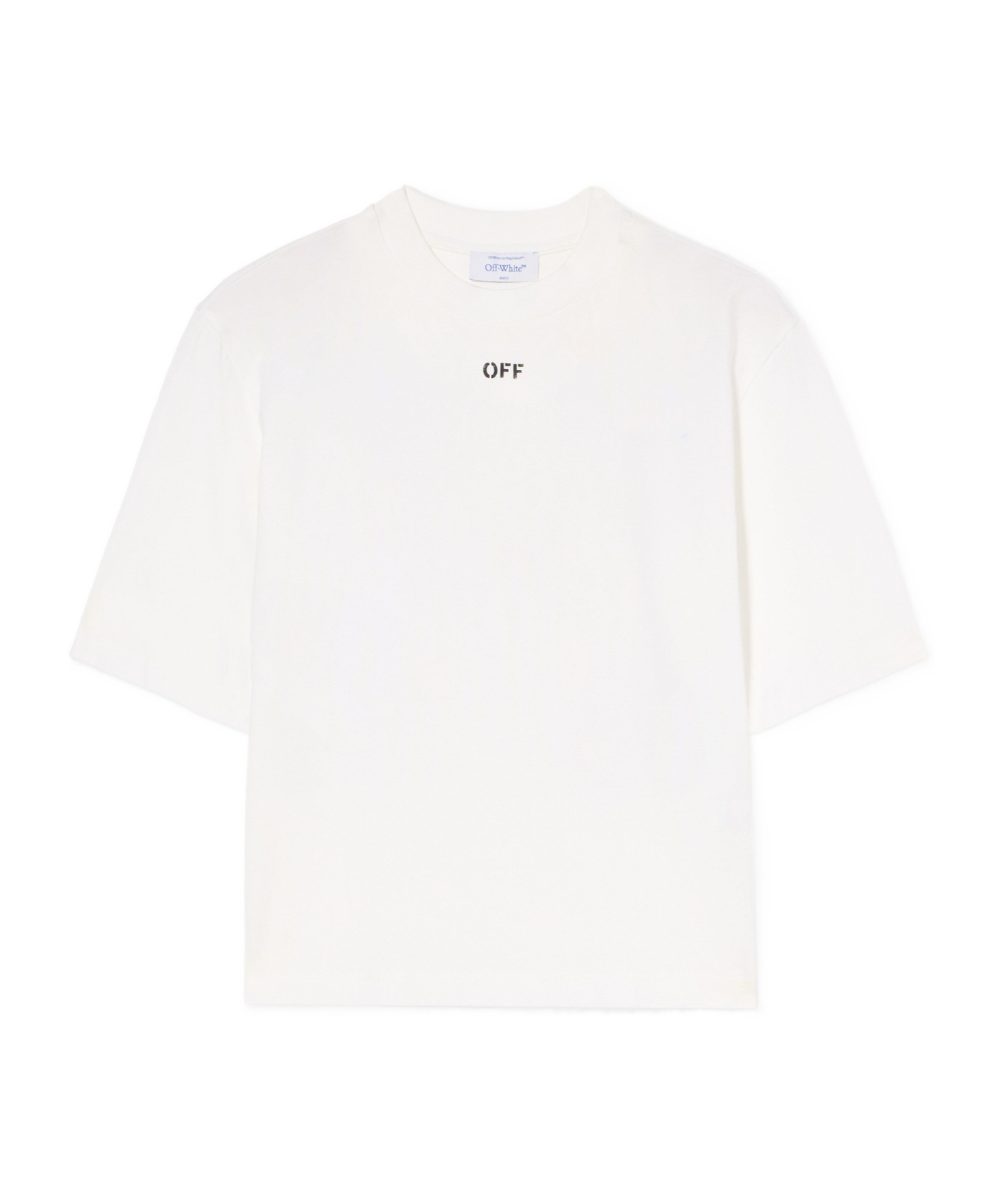 Off-white Embroidered Flowers Boxy Logo Tee In White