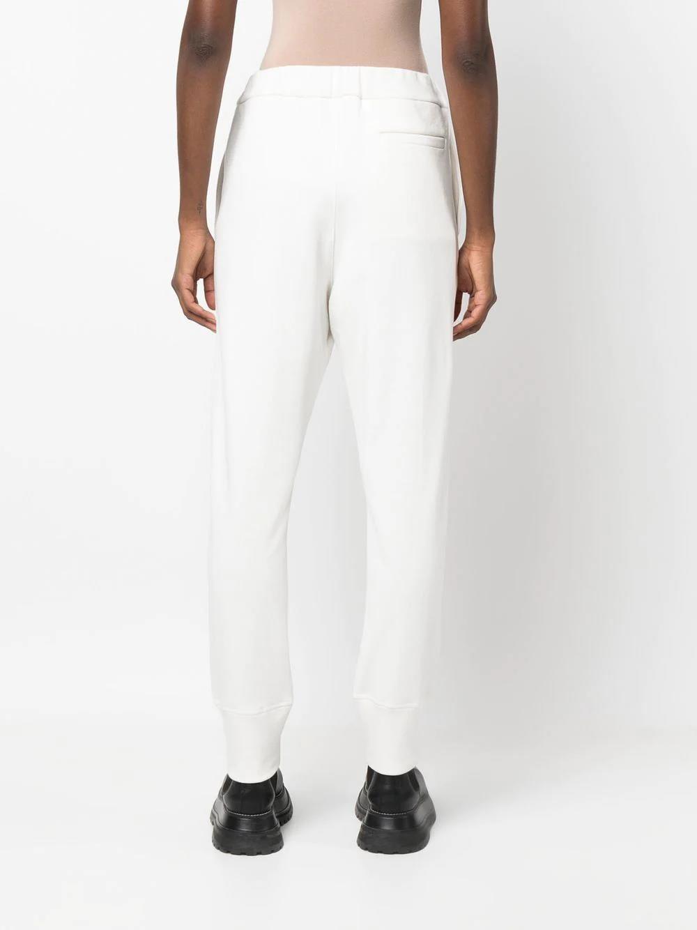 Jil Sander Drawstring-waistband Cotton Trousers In White