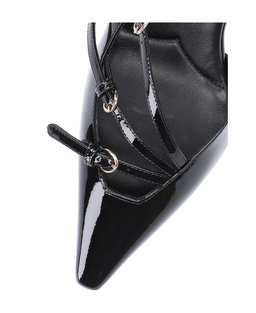 Miu Miu Patent Leather Slingback Pumps With Straps In Black