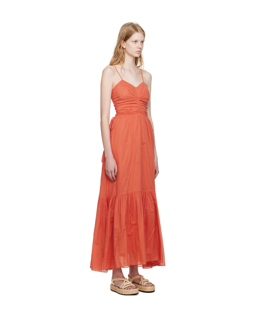 Shop Isabel Marant Étoile Giana Pleated Dress In Red
