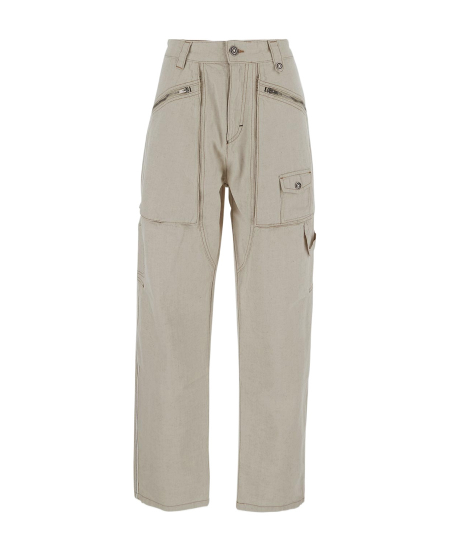 Isabel Marant Zip-pocket Tapered Trousers In Nude