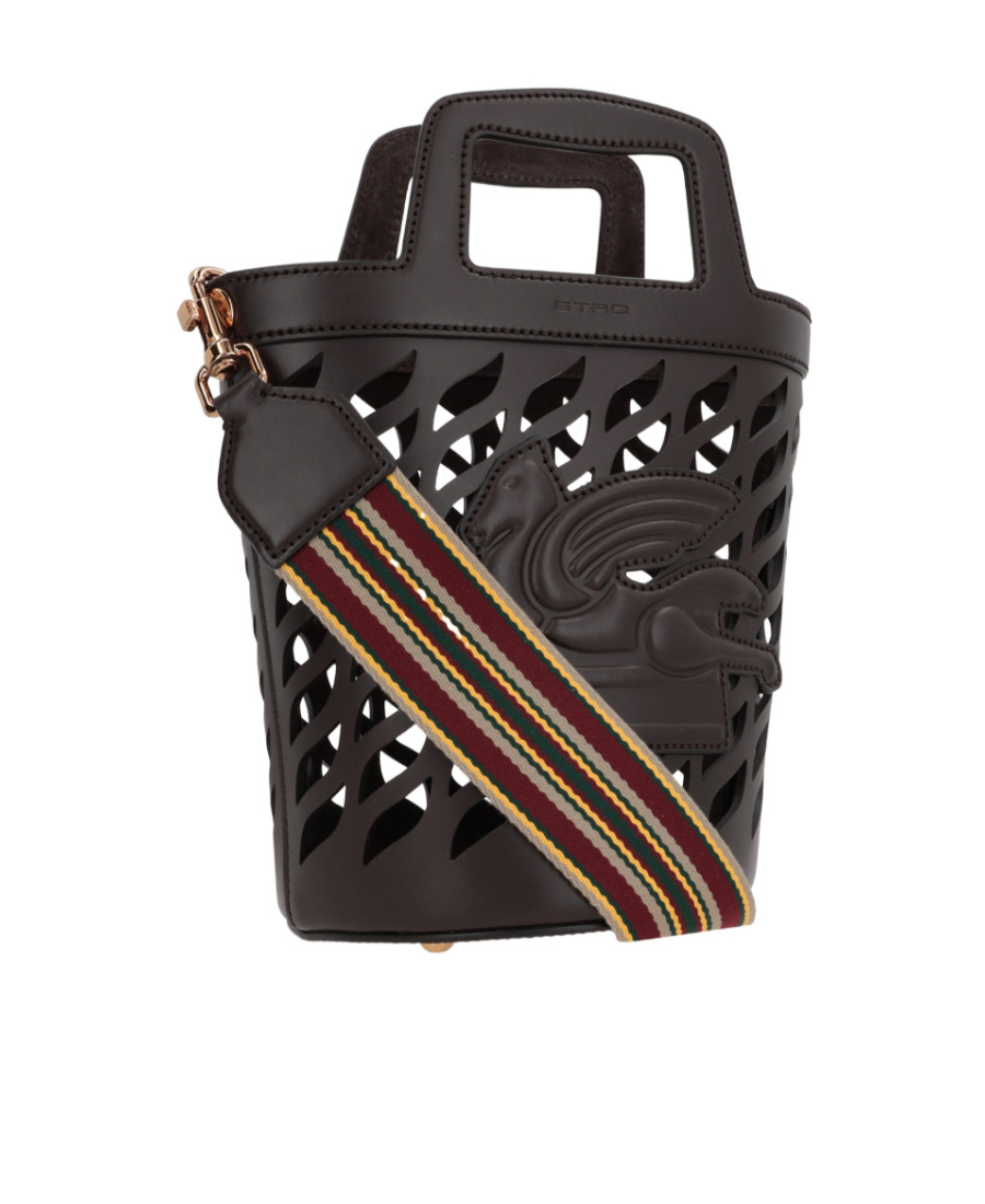 Etro Coffa Leather Bucket Bag In Black