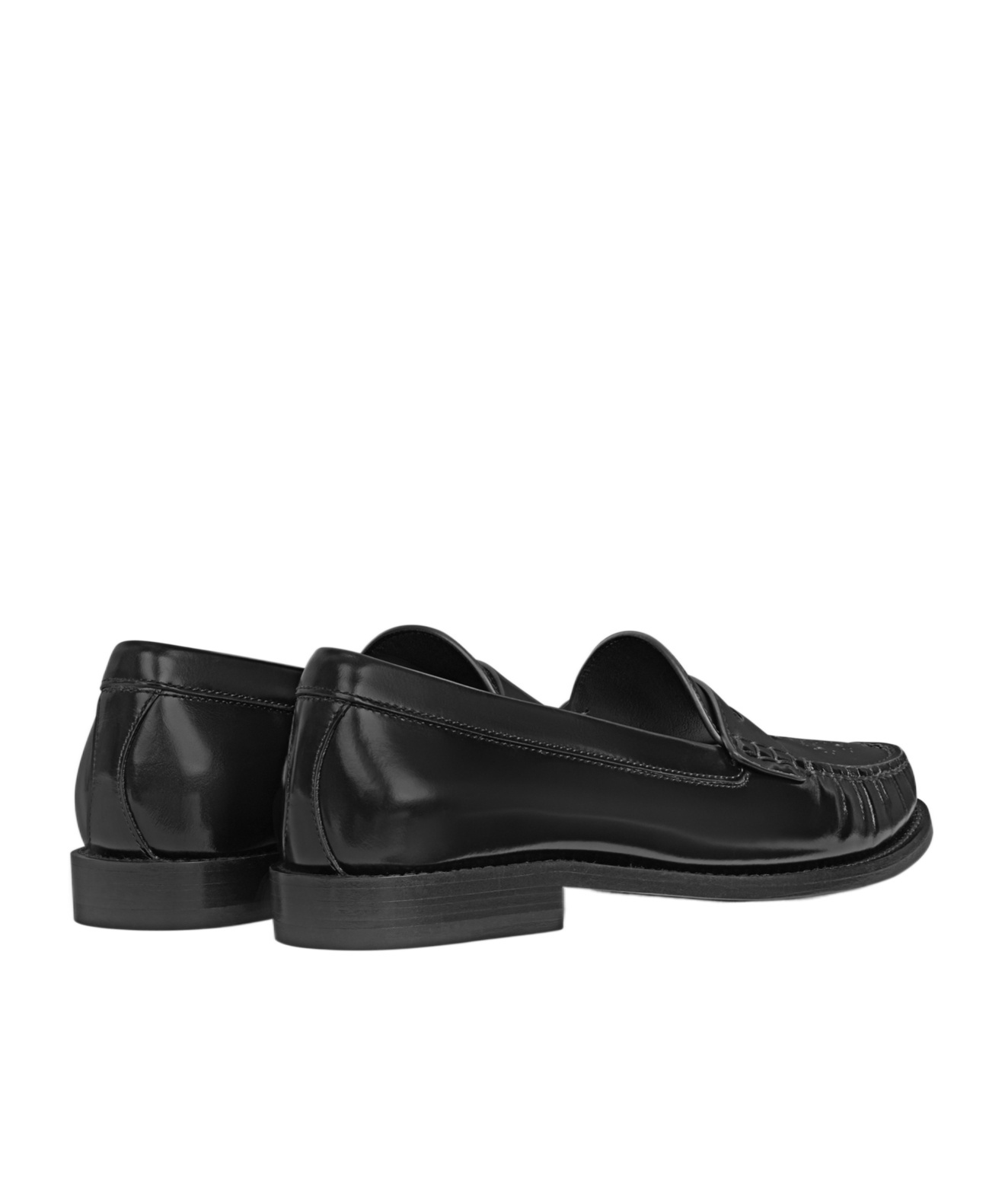 Celine Vivienne Polished Bullskin Loafers In Black