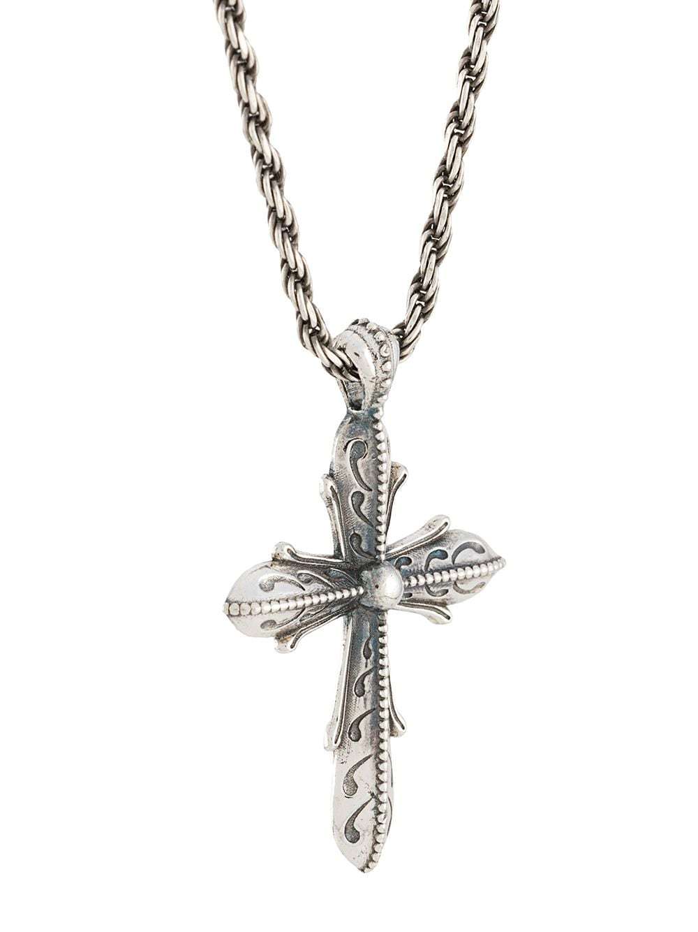 Emanuele Bicocchi Cross Pendant Necklace In White