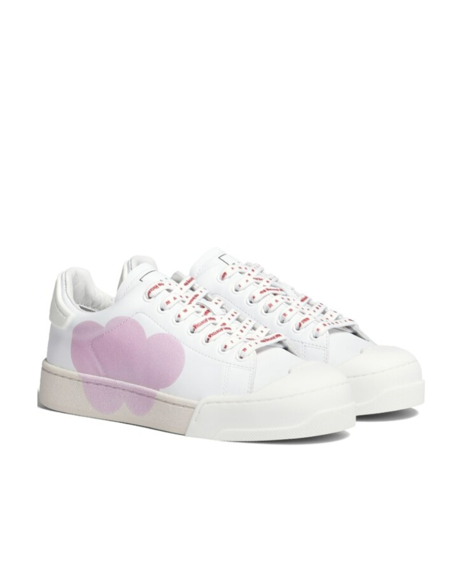 Marni Graphic-print Low Top Sneakers In White