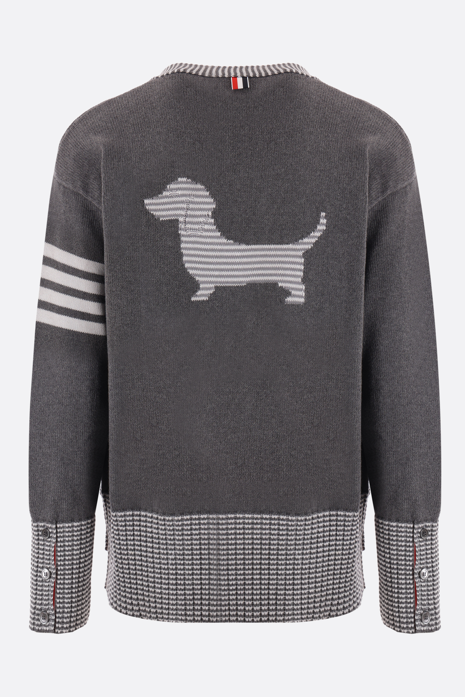 Shop Thom Browne Hector Icon Intarsia Cardigan In Black