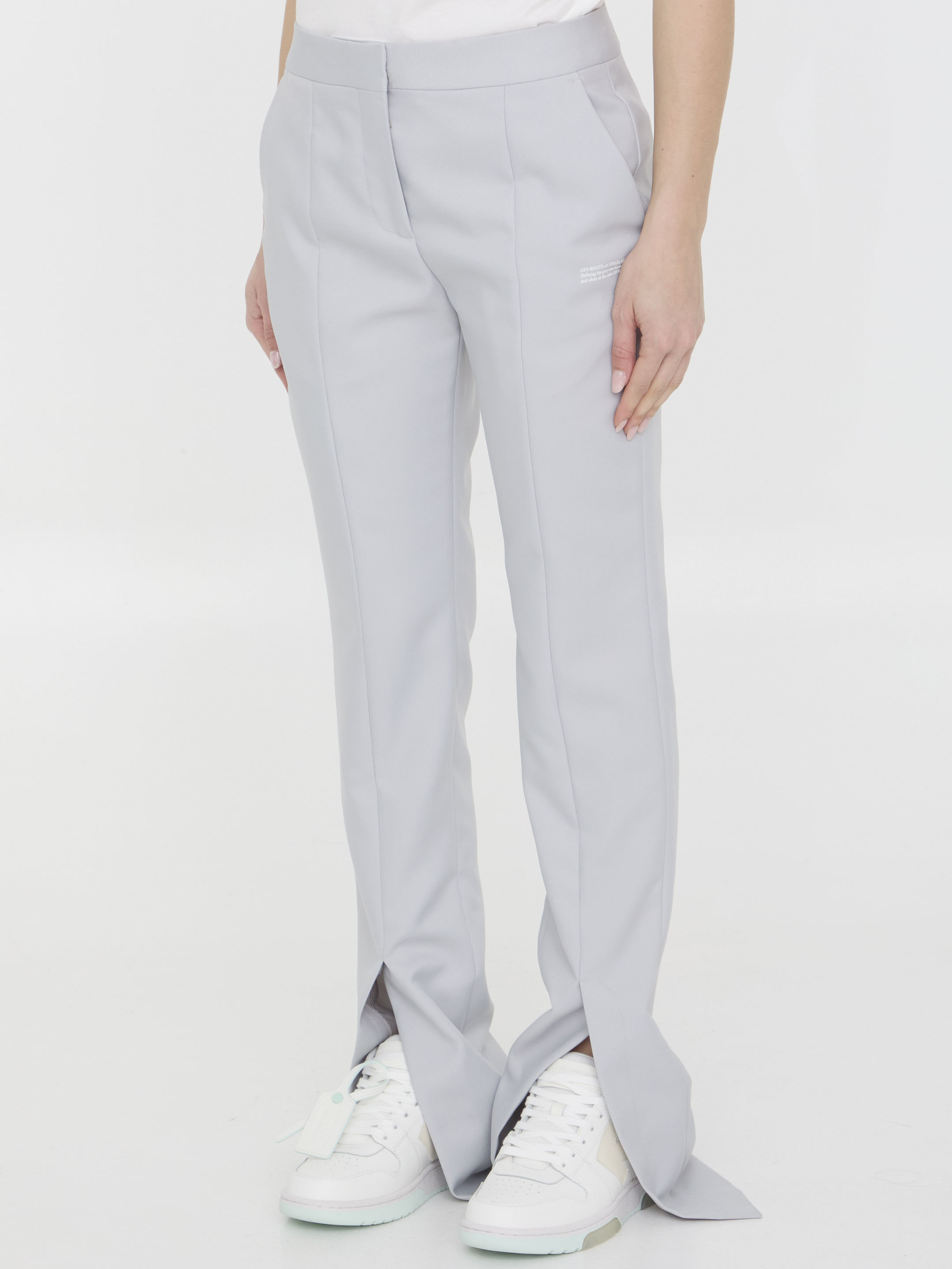 Off-white Corporate Tech Tailored Trousers In White