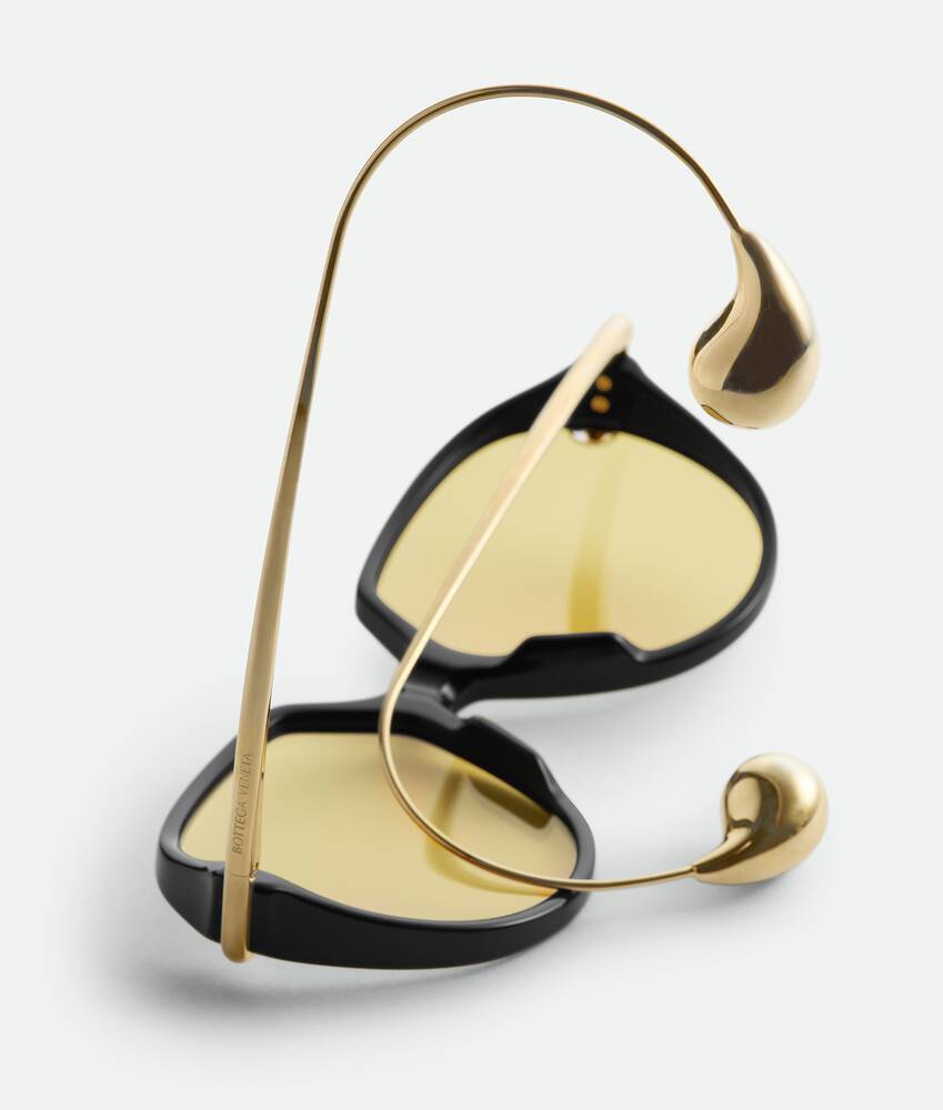 Bottega Veneta Drop Aviator Sunglasses In Black