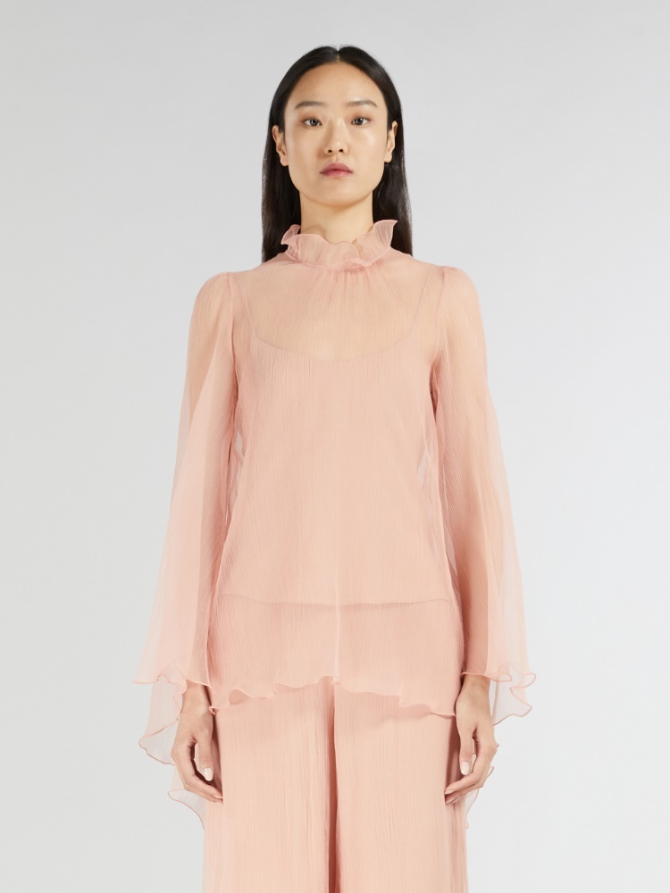 Max Mara Maniero Logo Blouse In Pink