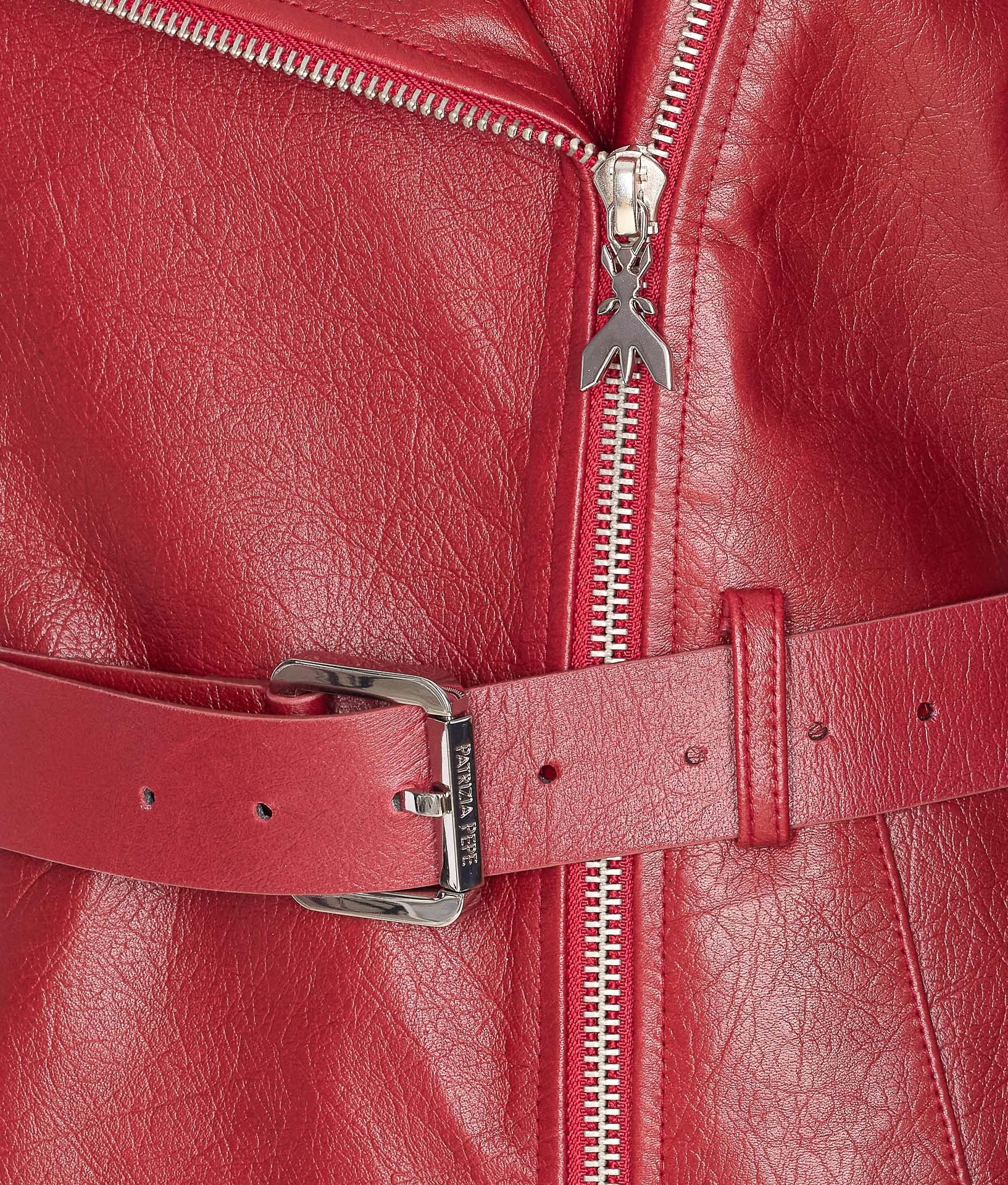 Patrizia Pepe Belted Zip Jacket In Red