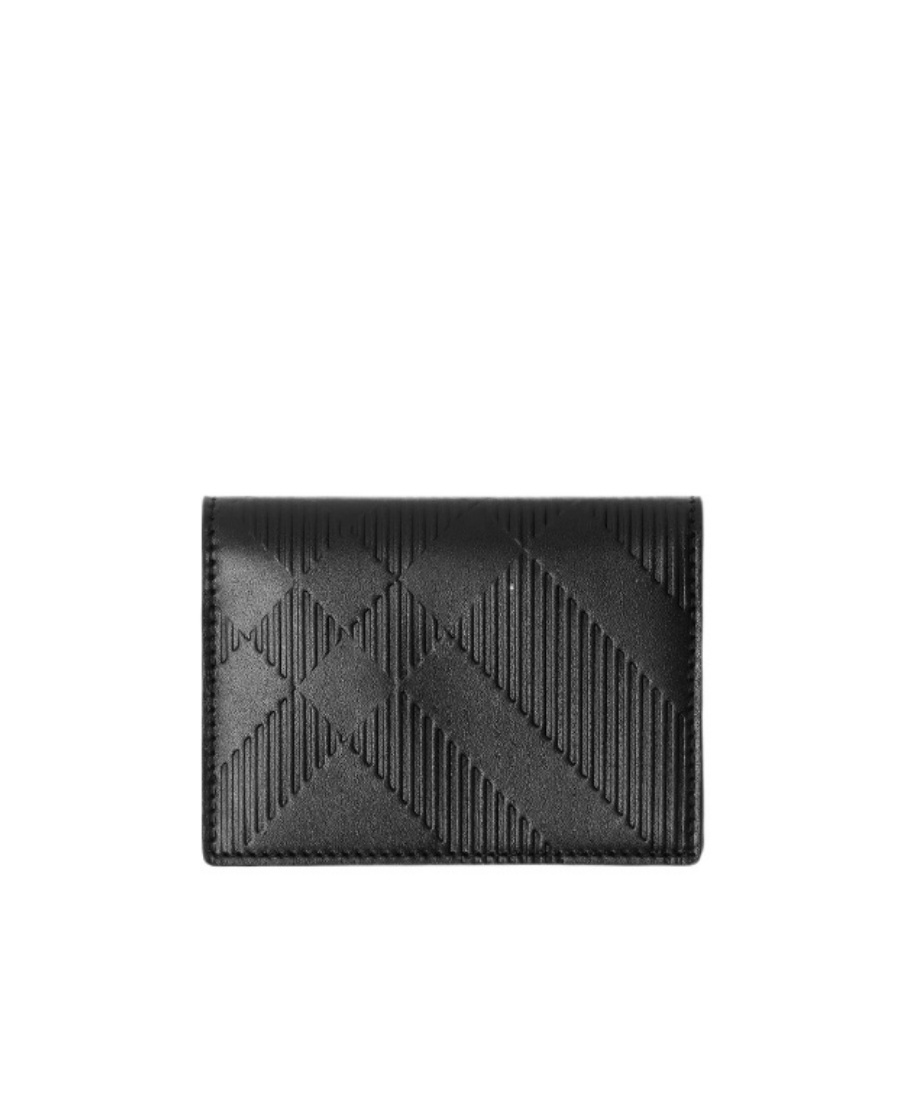 BURBERRY CHECK LEATHER FOLDING CARD CASE