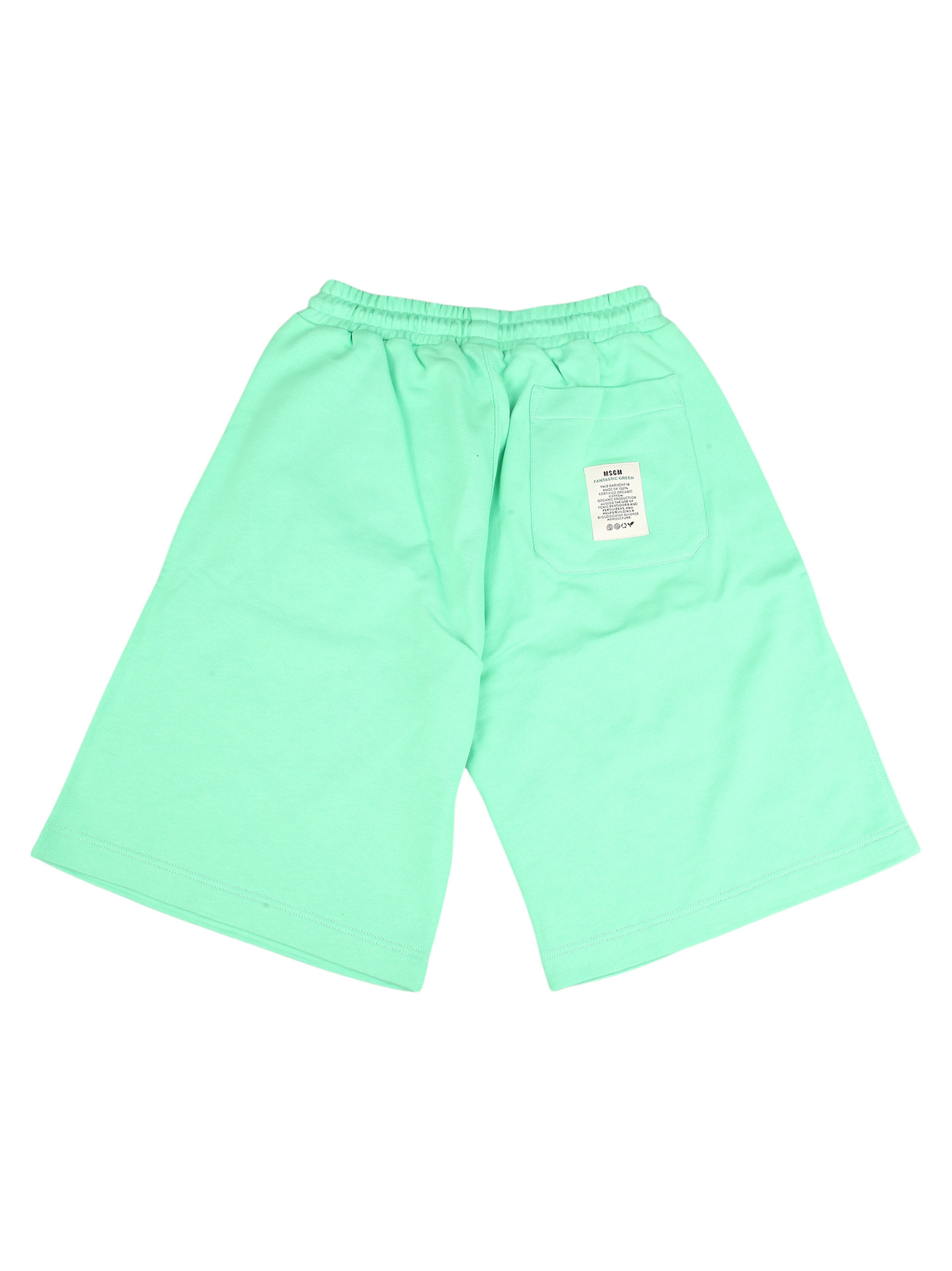 Msgm Logo-print Shorts In Green