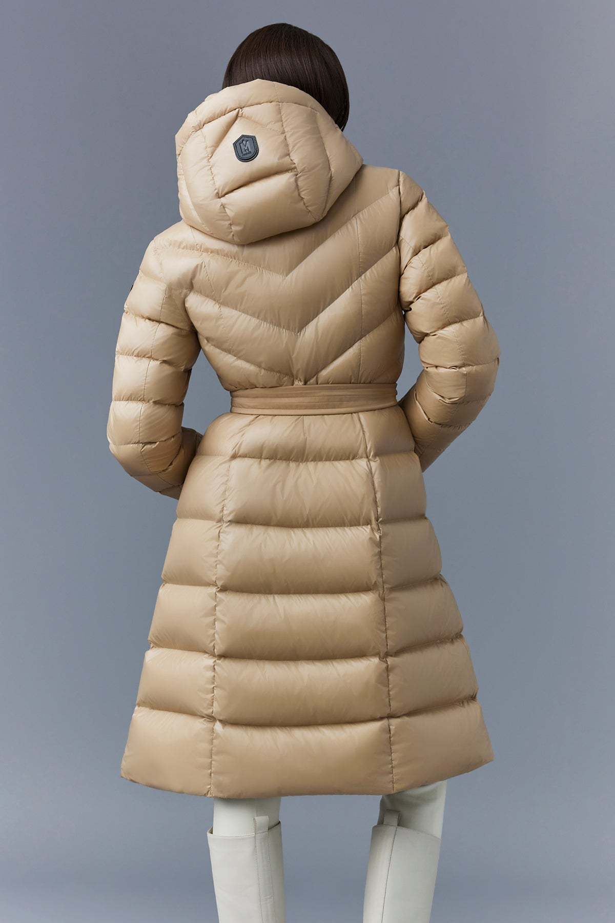 Mackage Logo Down Jacket In Nude
