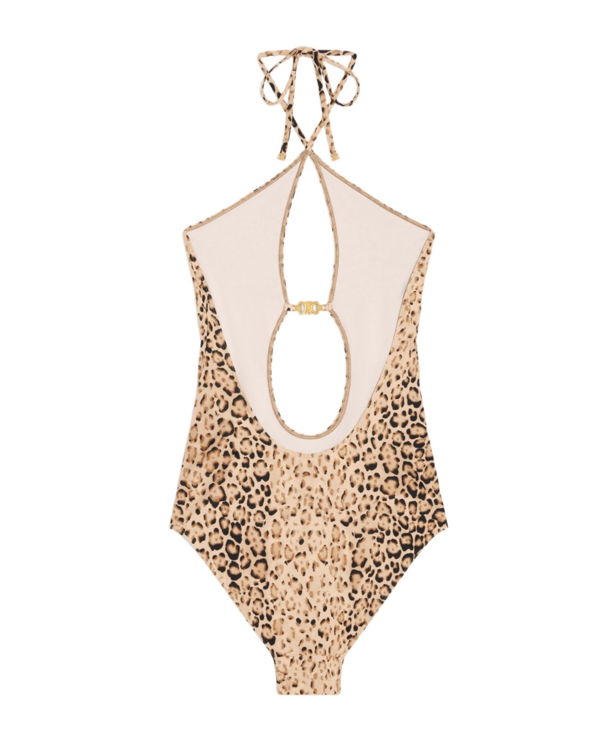 Celine Swimsuit In Leopard Print Matte Jersey