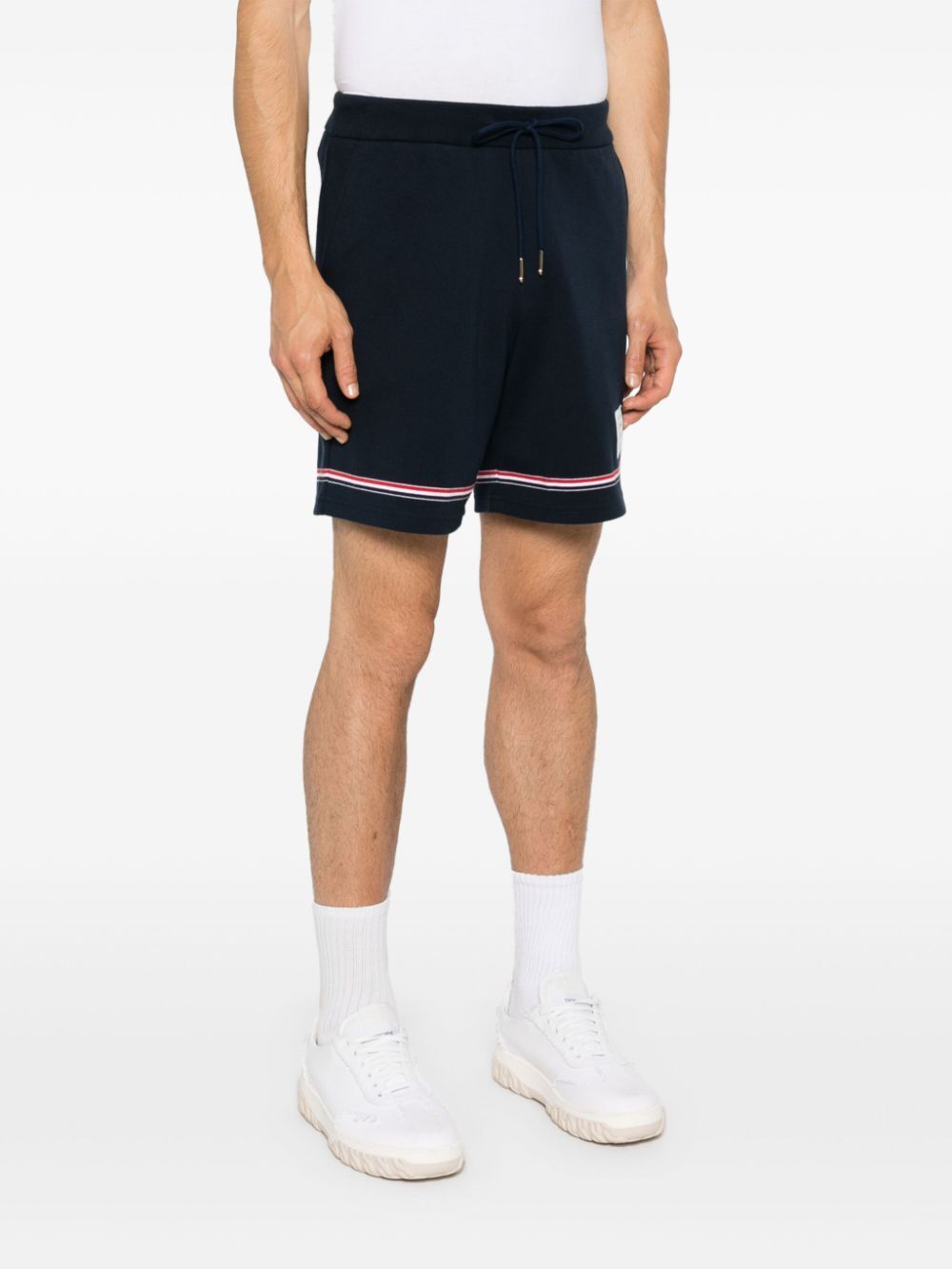 Shop Thom Browne Mid-rise Track Shorts In Black