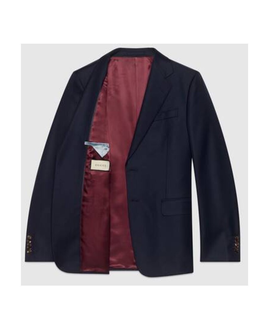 Gucci Straight Fit Wool Suit In Blue