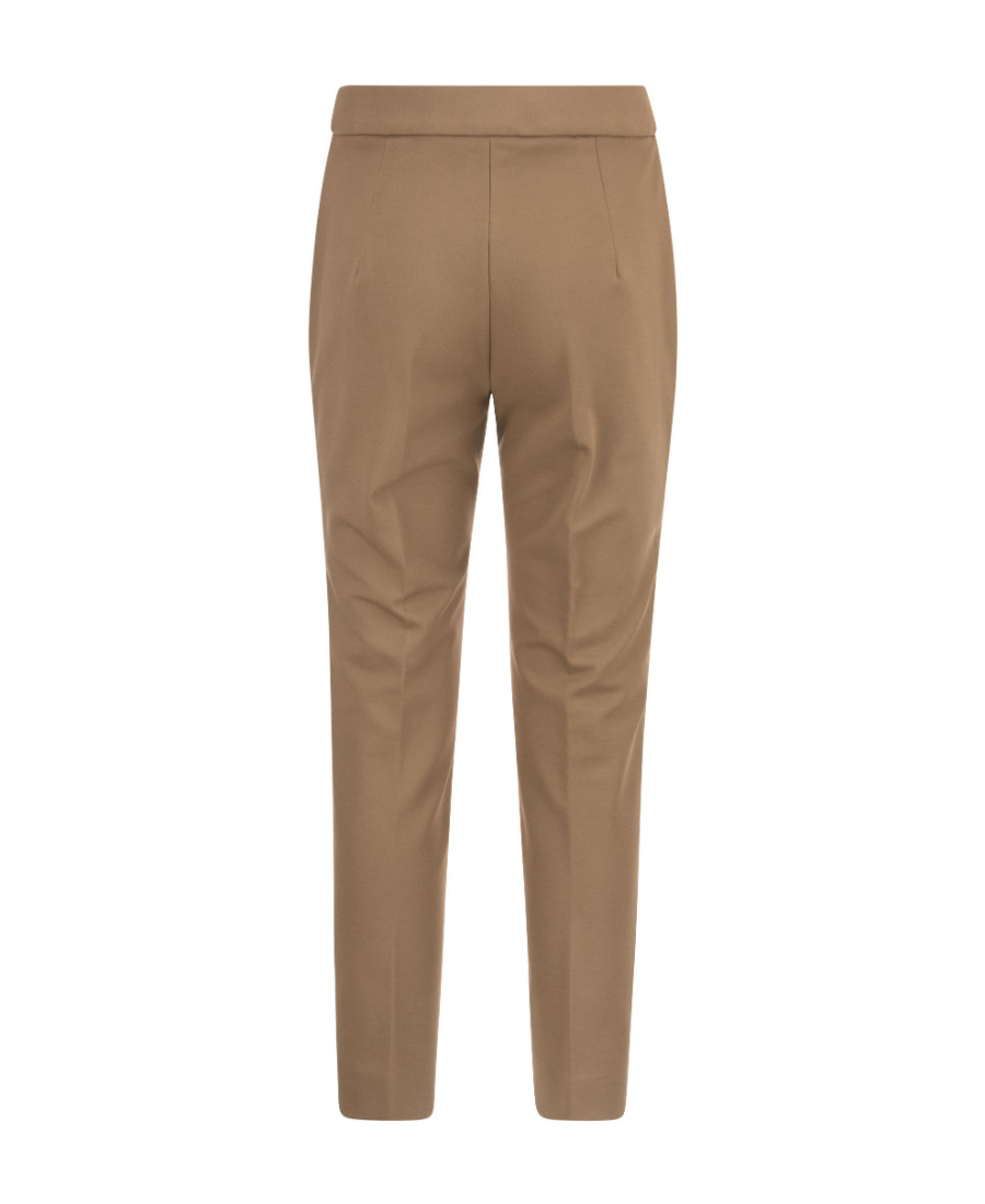 Max Mara Slim Cut Straight Leg Trousers In Brown