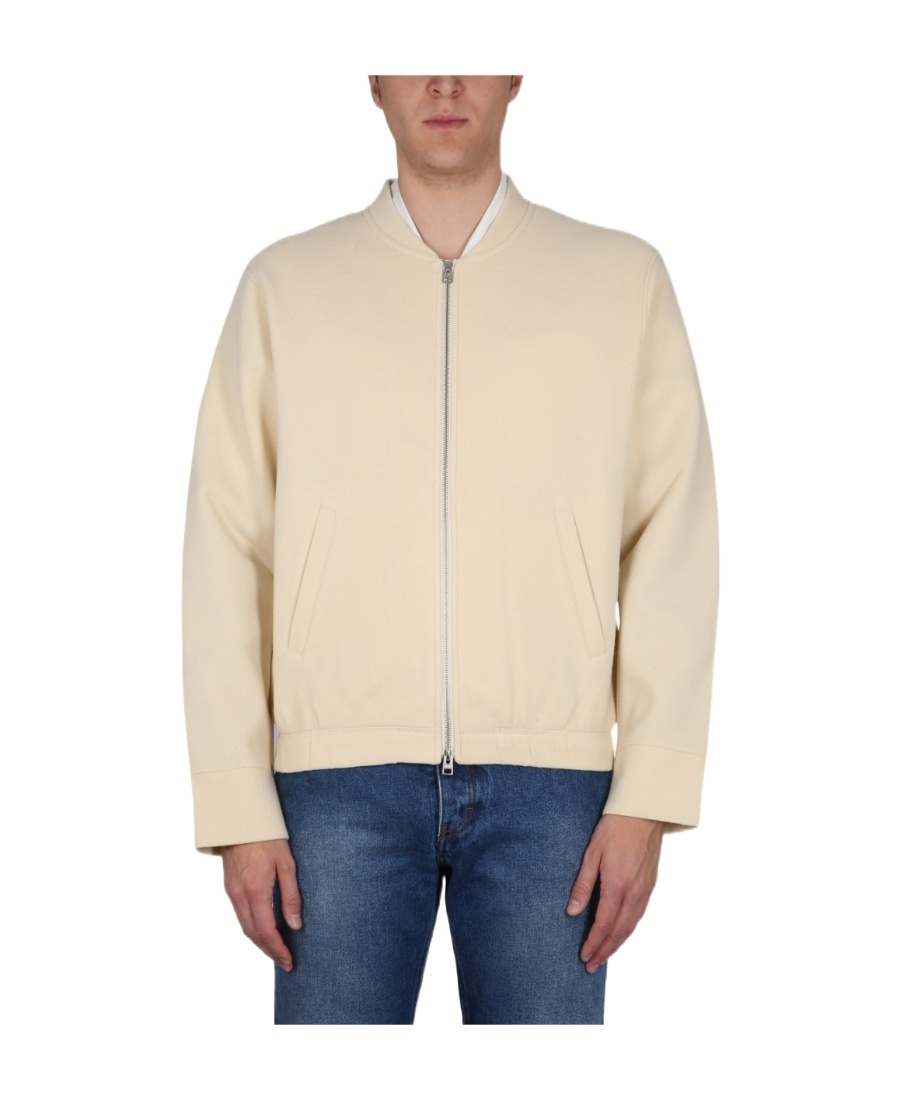 Ami Alexandre Mattiussi Zip-up Bomber Jacket In Nude